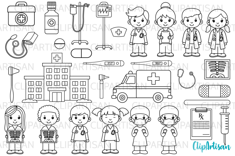 doctor-and-nurse-clipart-hospital-digital-stamps