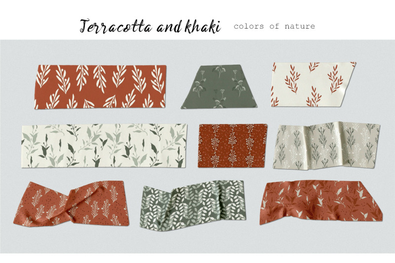 terracotta-and-khaki-herbal-seamless-patterns