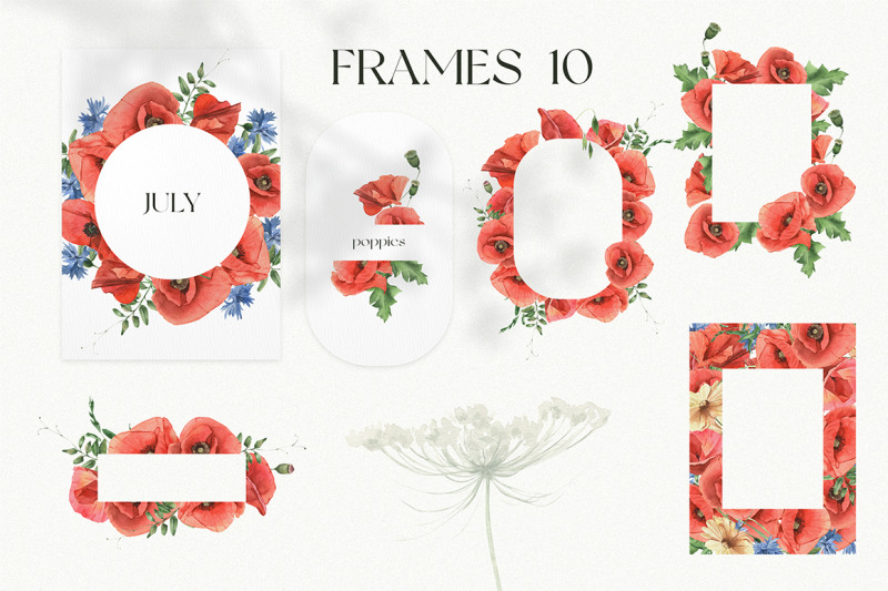 poppy-field-watercolor-frames