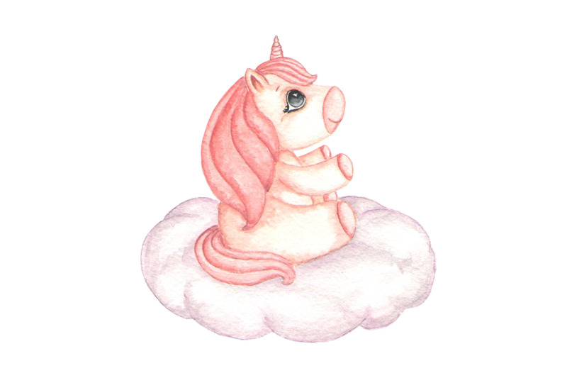 baby-design-unicorn-pink-watercolor-t-shirt-design