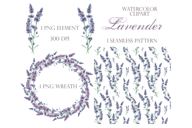 lavender-watercolor-clipart-lavender-wreath-lavender-pattern