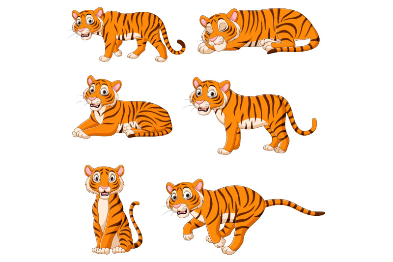 set-of-six-tigers-cartoon-collection