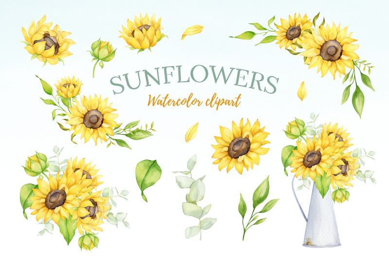 watercolor-sunflower-clipart-boho-floral-summer-clipart