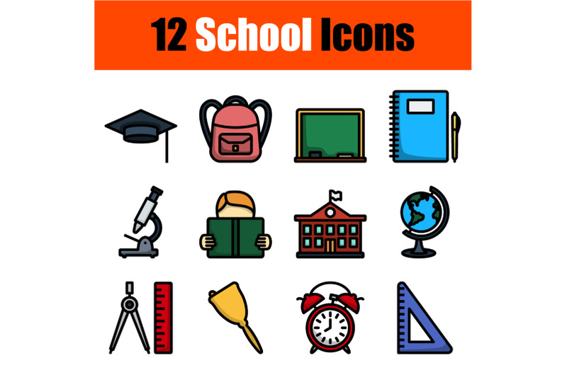 school-icon-set