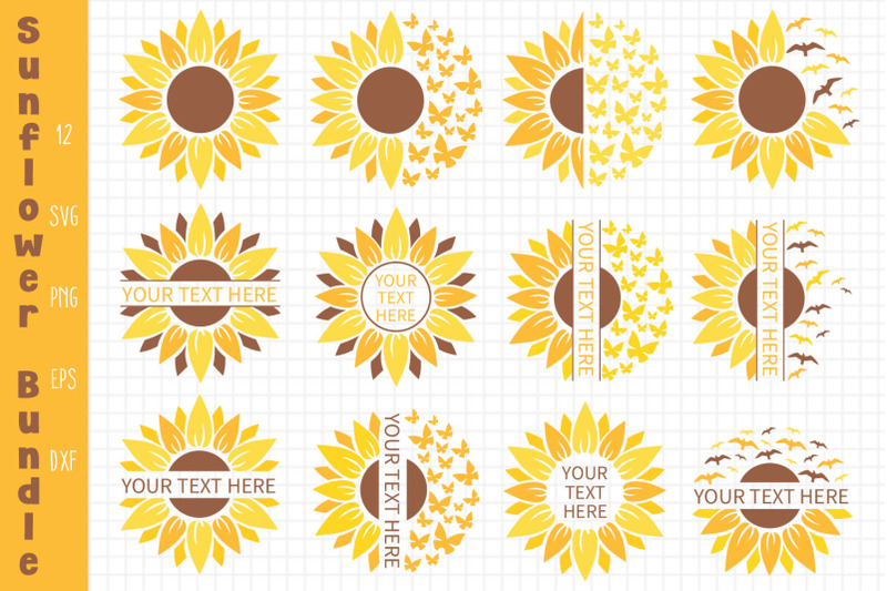 sunflower-bundle-svg-sunflower-svg-sunflower-monogram-svg