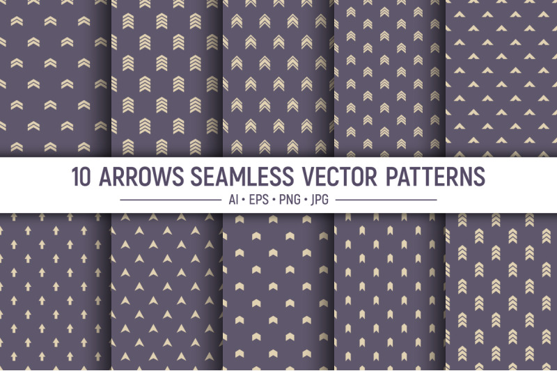 10-seamless-geometric-arrows-vector-patterns
