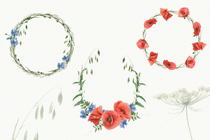 poppy-field-watercolor-wreaths