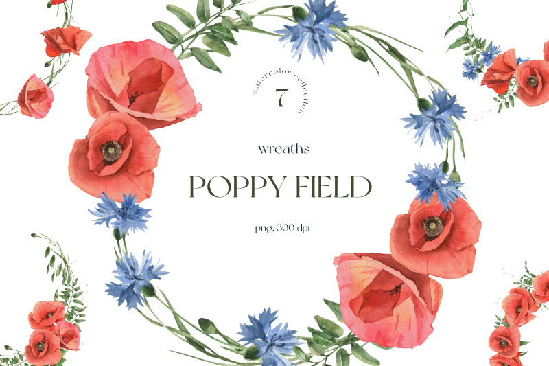 poppy-field-watercolor-wreaths