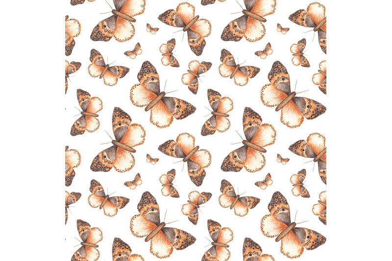 orange-butterflies-watercolor-seamless-pattern-insect-pattern