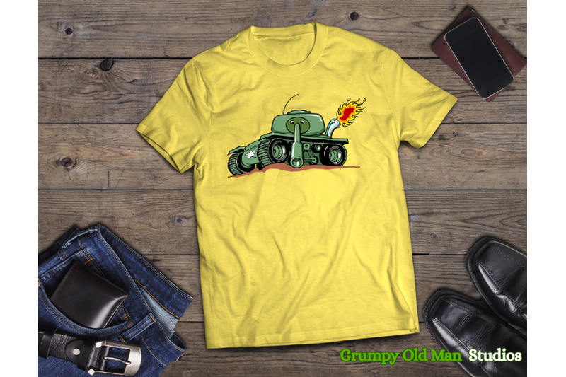 cartoon-army-tank-ww2-us-sherman