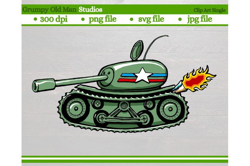 cartoon-us-sherman-army-tank