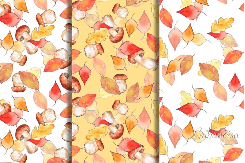 autumn-patterns-with-mushrooms