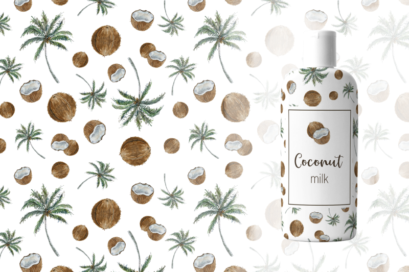 watercolor-seamless-coconut-patterns