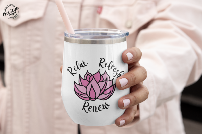 lotus-flower-svg-template-with-yoga-inspirational-quote-relax-refresh