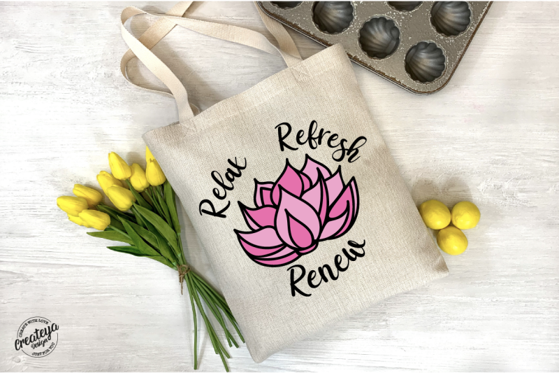 lotus-flower-svg-template-with-yoga-inspirational-quote-relax-refresh