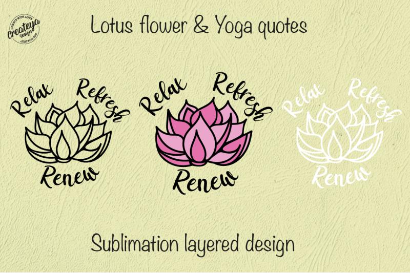 lotus-flower-svg-template-with-yoga-inspirational-quote-relax-refresh