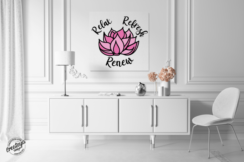 lotus-flower-svg-template-with-yoga-inspirational-quote-relax-refresh