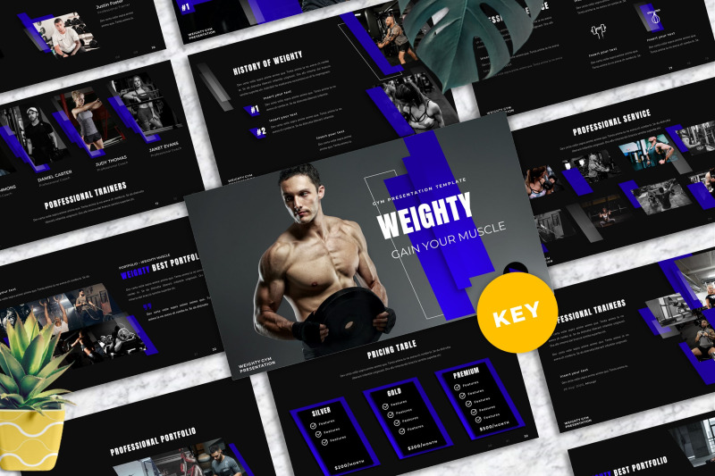 weighty-gym-keynote-templates