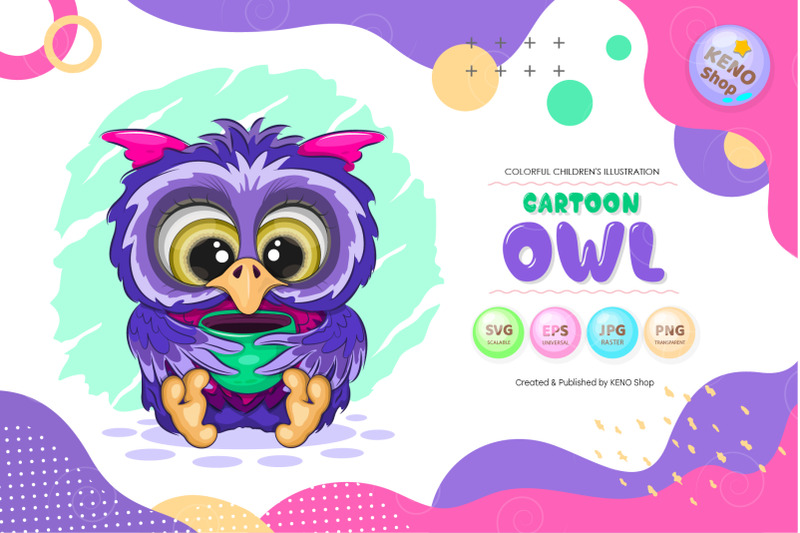 cartoon-owl-with-a-cup