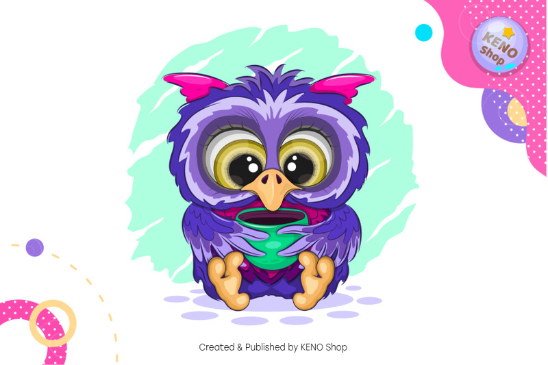 cartoon-owl-with-a-cup