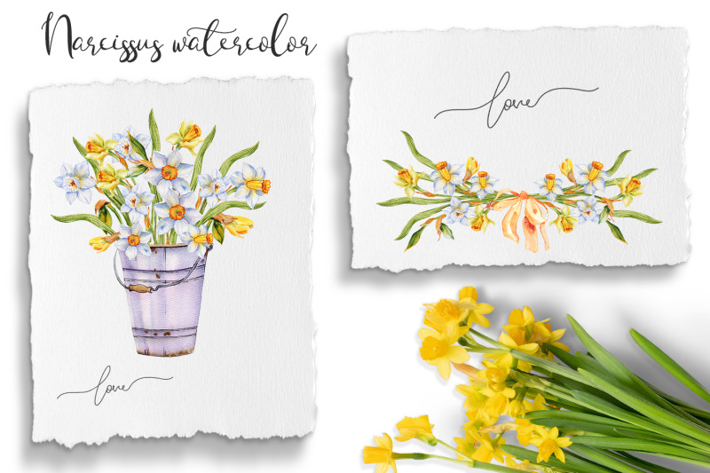 watercolor-daffodils-floral-bouquet