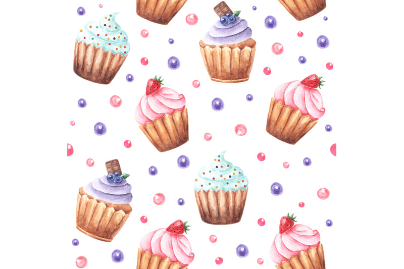 cupcakes-watercolor-seamless-pattern-cakes-pattern-bakery-products