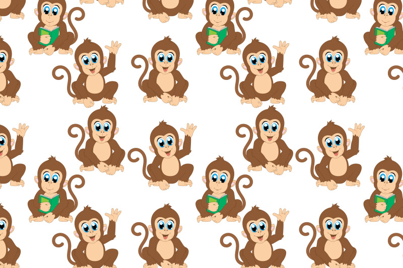 cute-monkey-animal-cartoon-pattern