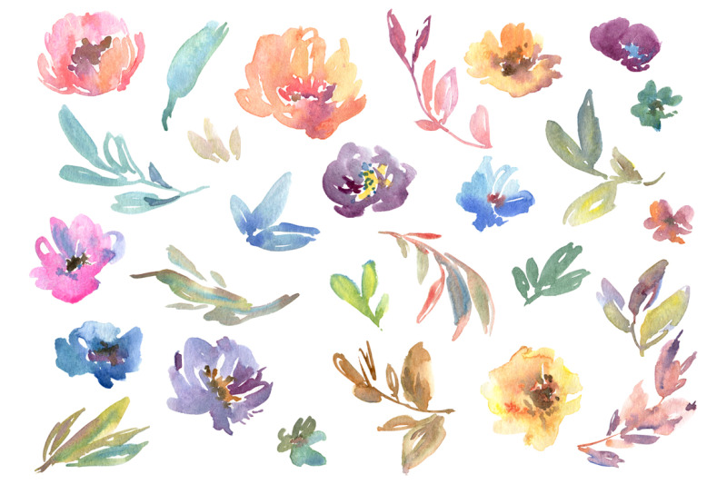 Simple Universal Watercolor Flowers By WatercolorFlowers