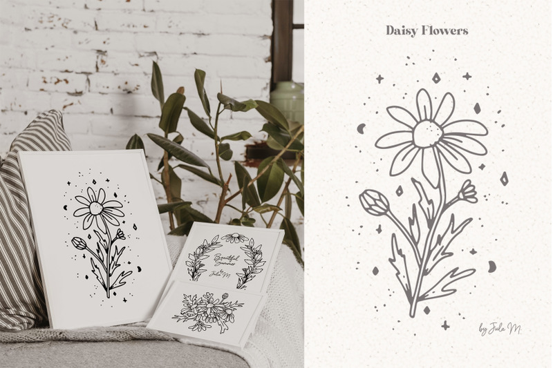 daisy-flowers-modern-floral-line-art-set