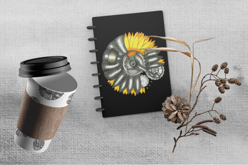 hand-drawn-steampunk-sunflower-png