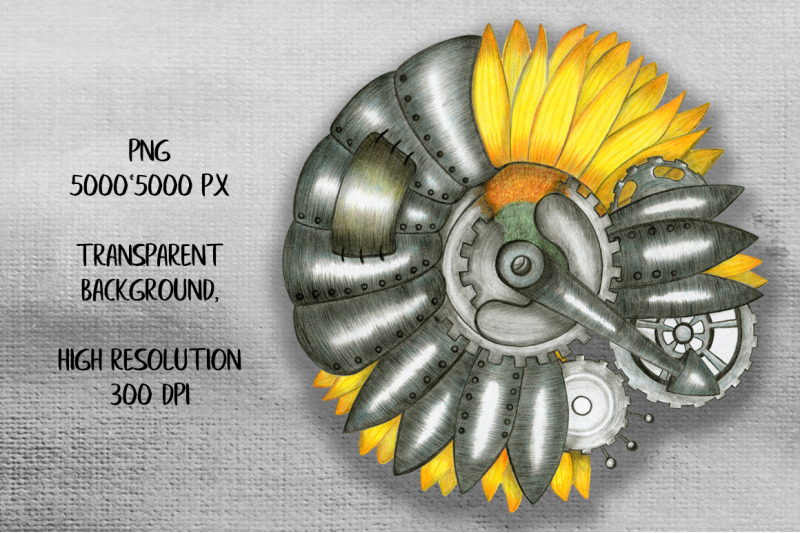 hand-drawn-steampunk-sunflower-png