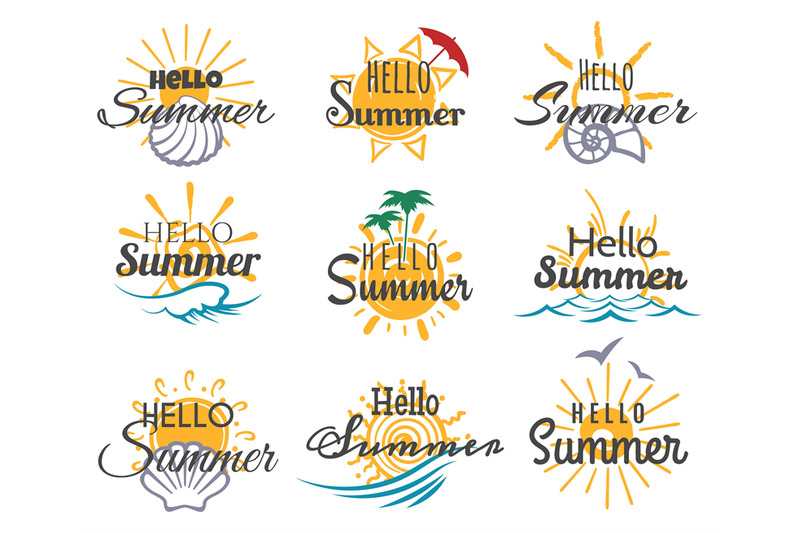 hello-summer-logo-set