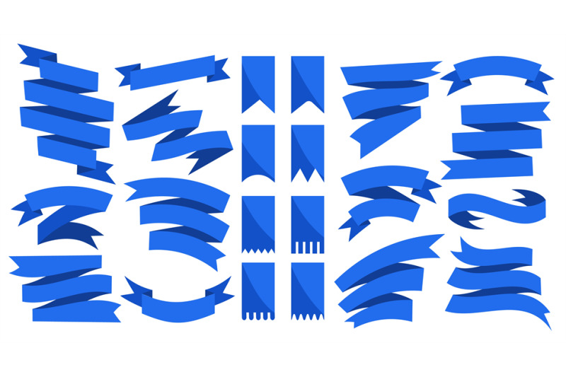 blue-flags-ribbons-set