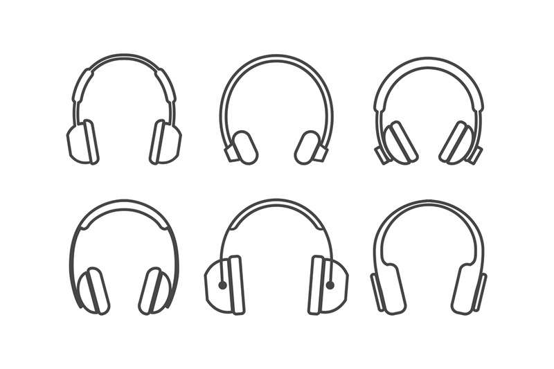 thin-line-headphones-icons