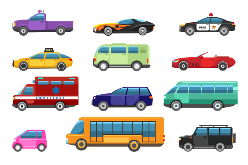 bus-and-cars-design-objects