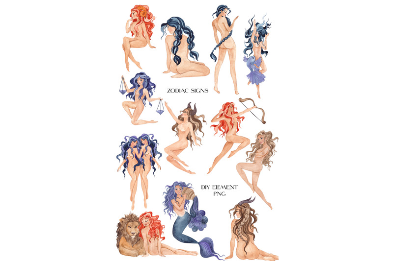 zodiac-watercolor-graphic-collection