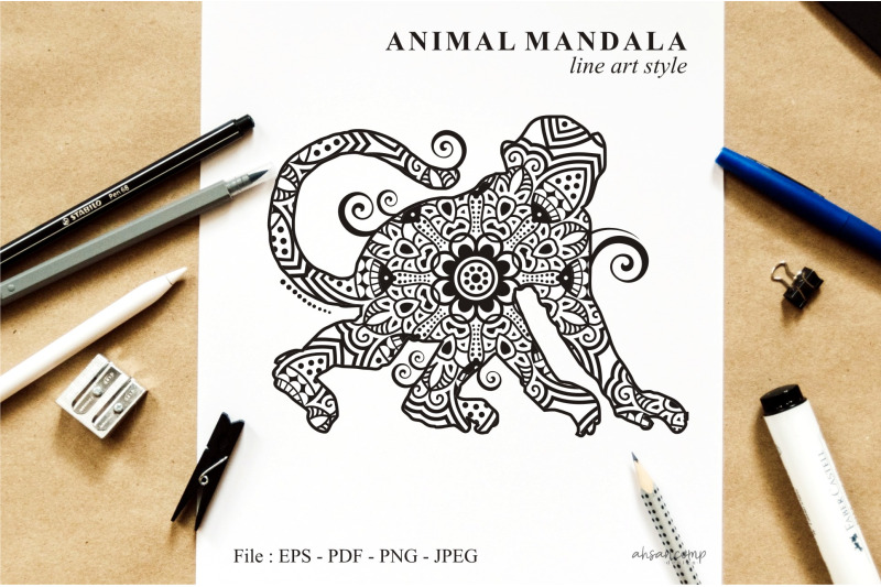 monkey-mandala-vector-bundle