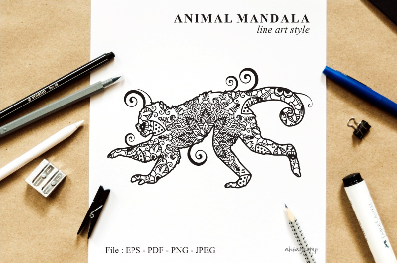 monkey-mandala-vector-bundle