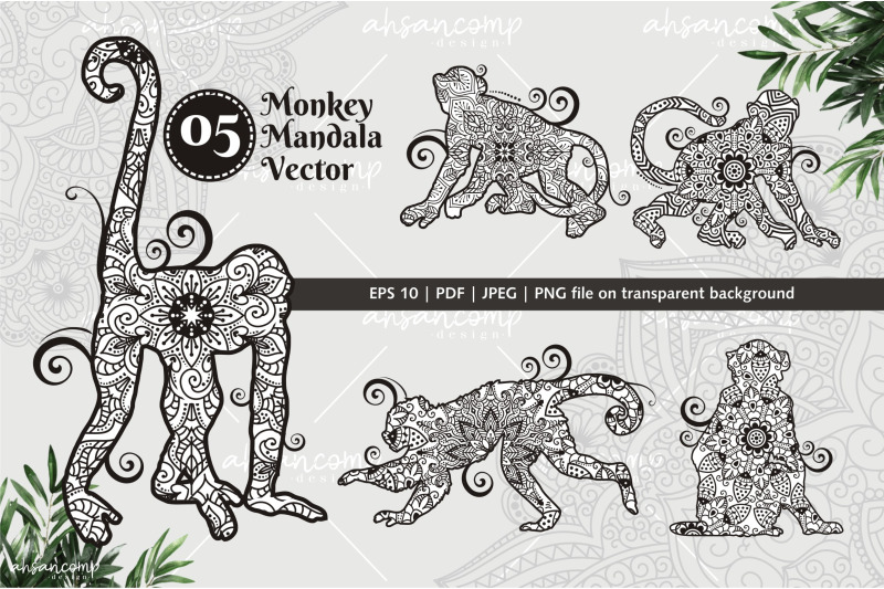 monkey-mandala-vector-bundle