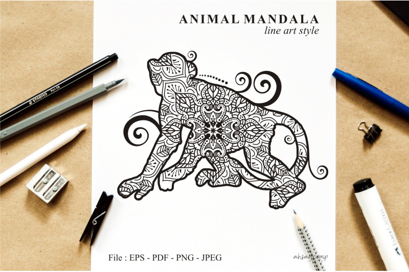 monkey-mandala-vector-bundle