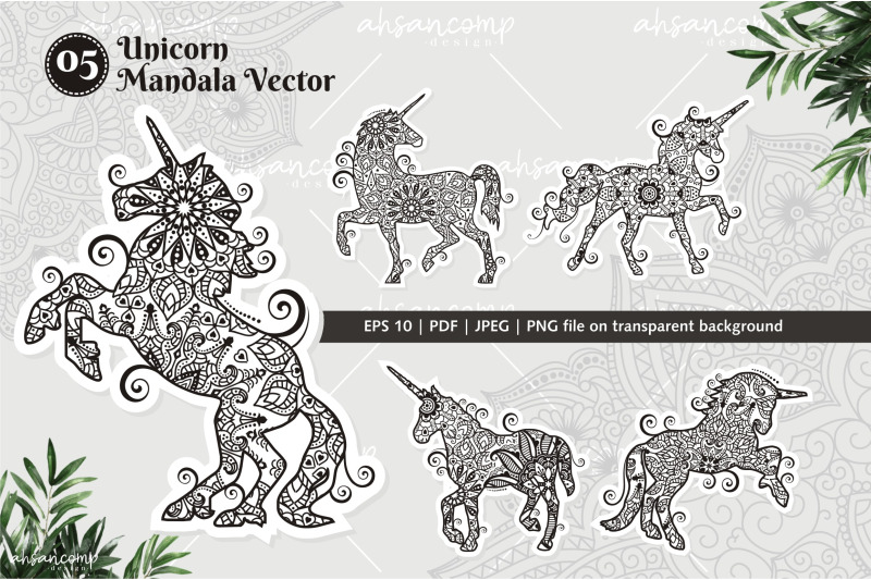 unicorn-mandala-vector-line-art-bundle