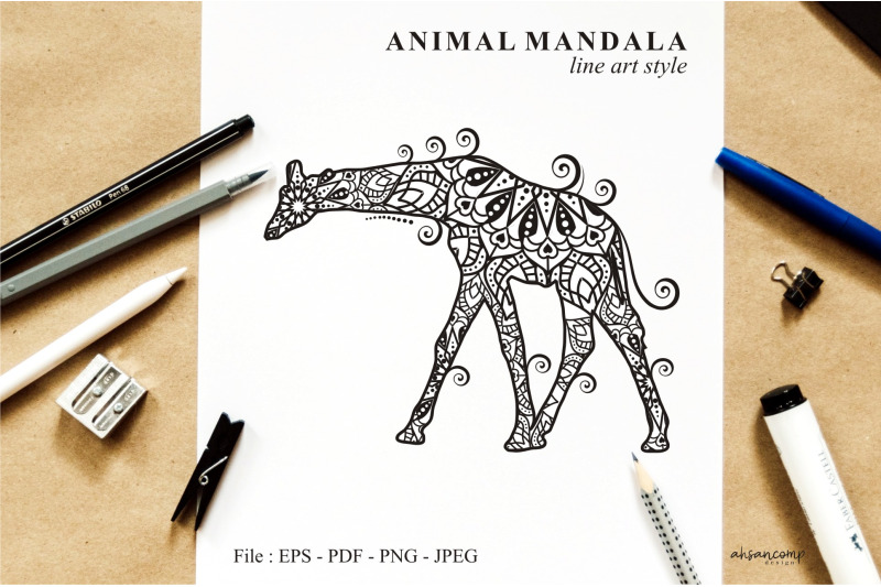 giraffe-mandala-vector-line-art-bundle
