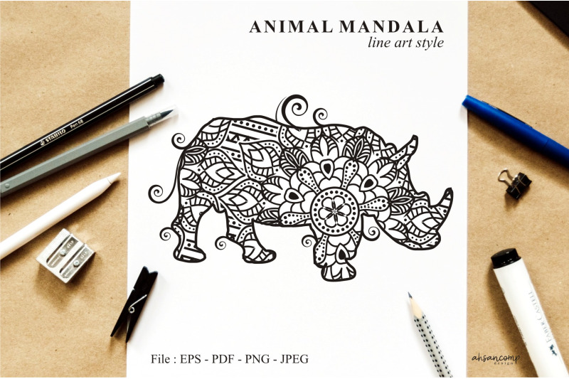 rhinos-mandala-vector-line-art-bundle