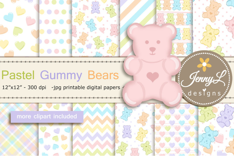 pastel-gummy-bears-digital-papers-and-clipart