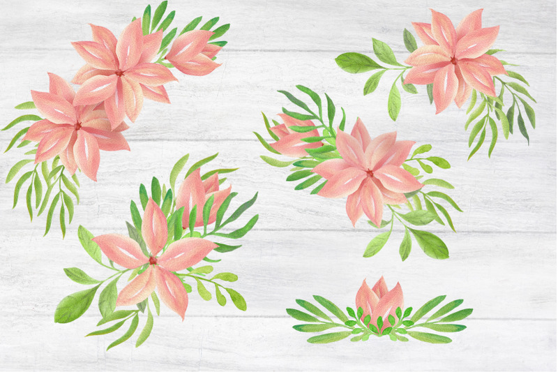 watercolor-tropical-flowers-amp-palm-leaves-clipart-amp-patterns