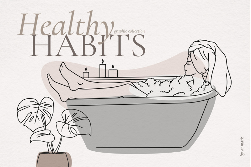 healthy-habits-line-art-collection