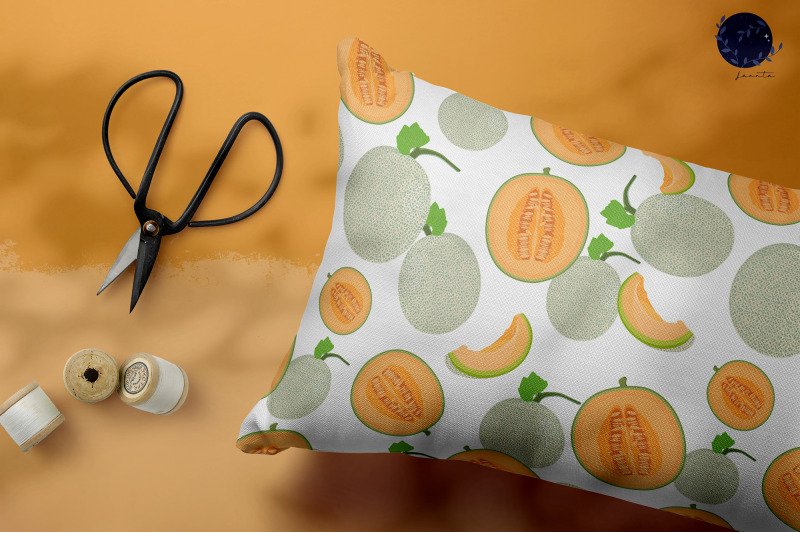 melon-seamless-pattern-fruits-background