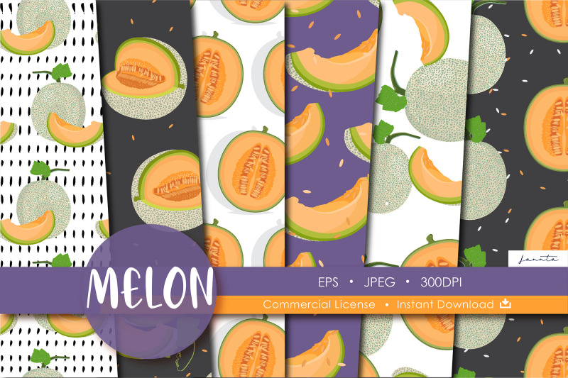 melon-seamless-pattern-fruits-background