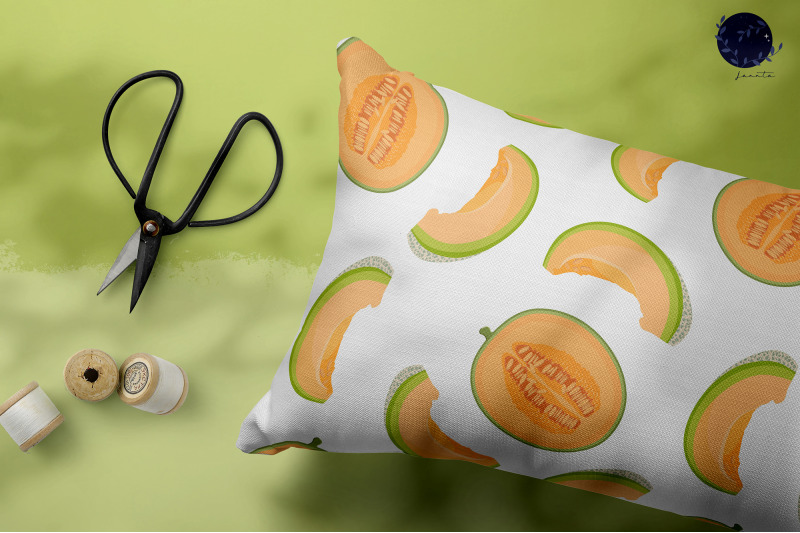 melon-seamless-pattern-fruits-background