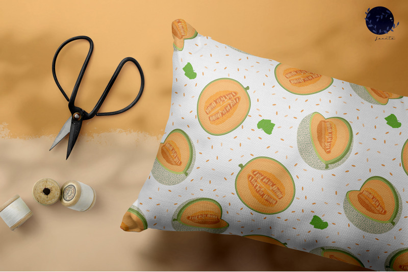 melon-seamless-pattern-fruits-background